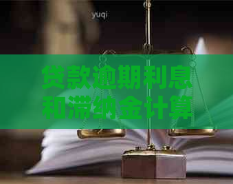 贷款逾期利息和滞纳金计算公式
