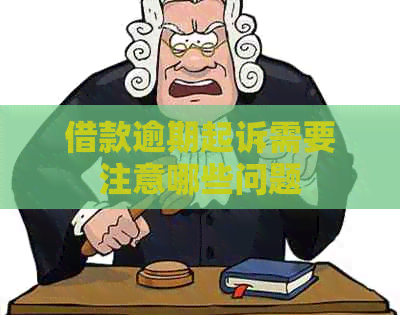 借款逾期起诉需要注意哪些问题