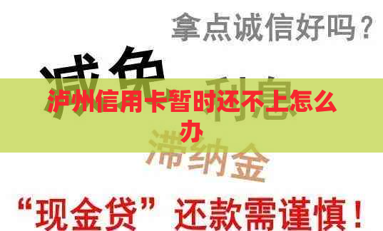 泸州信用卡暂时还不上怎么办