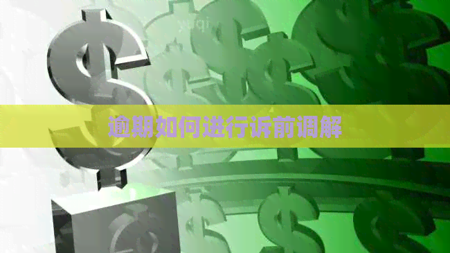 逾期如何进行诉前调解