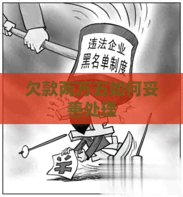 欠款两万五如何妥善处理