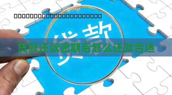 贷款还款逾期后怎么还款合适