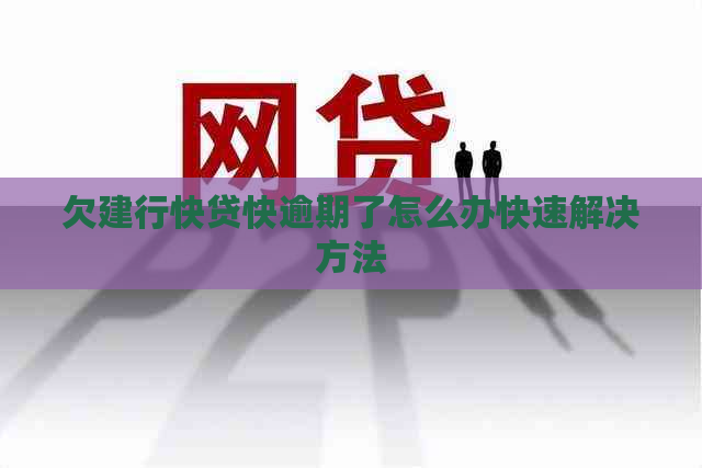 欠建行快贷快逾期了怎么办快速解决方法