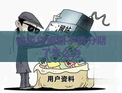 微粒贷逾期不给分期了怎么办