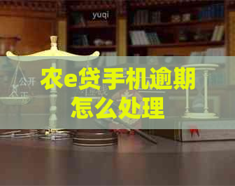 农e贷手机逾期怎么处理