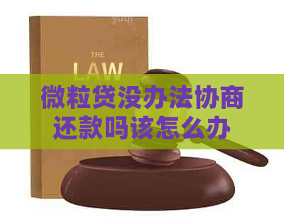 微粒贷没办法协商还款吗该怎么办
