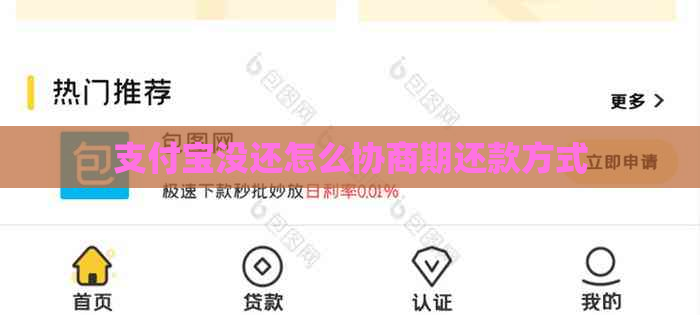 支付宝没还怎么协商期还款方式