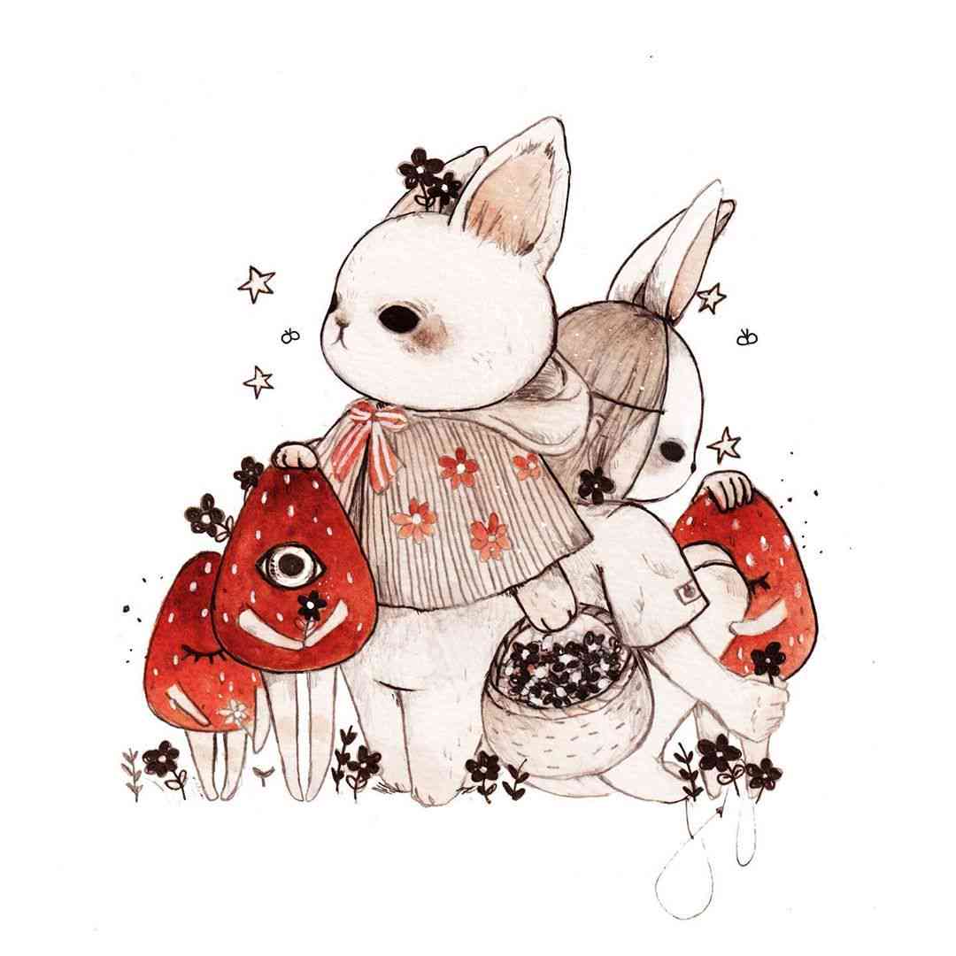 兔子唯美插画：素材与唯美兔子插画精选集