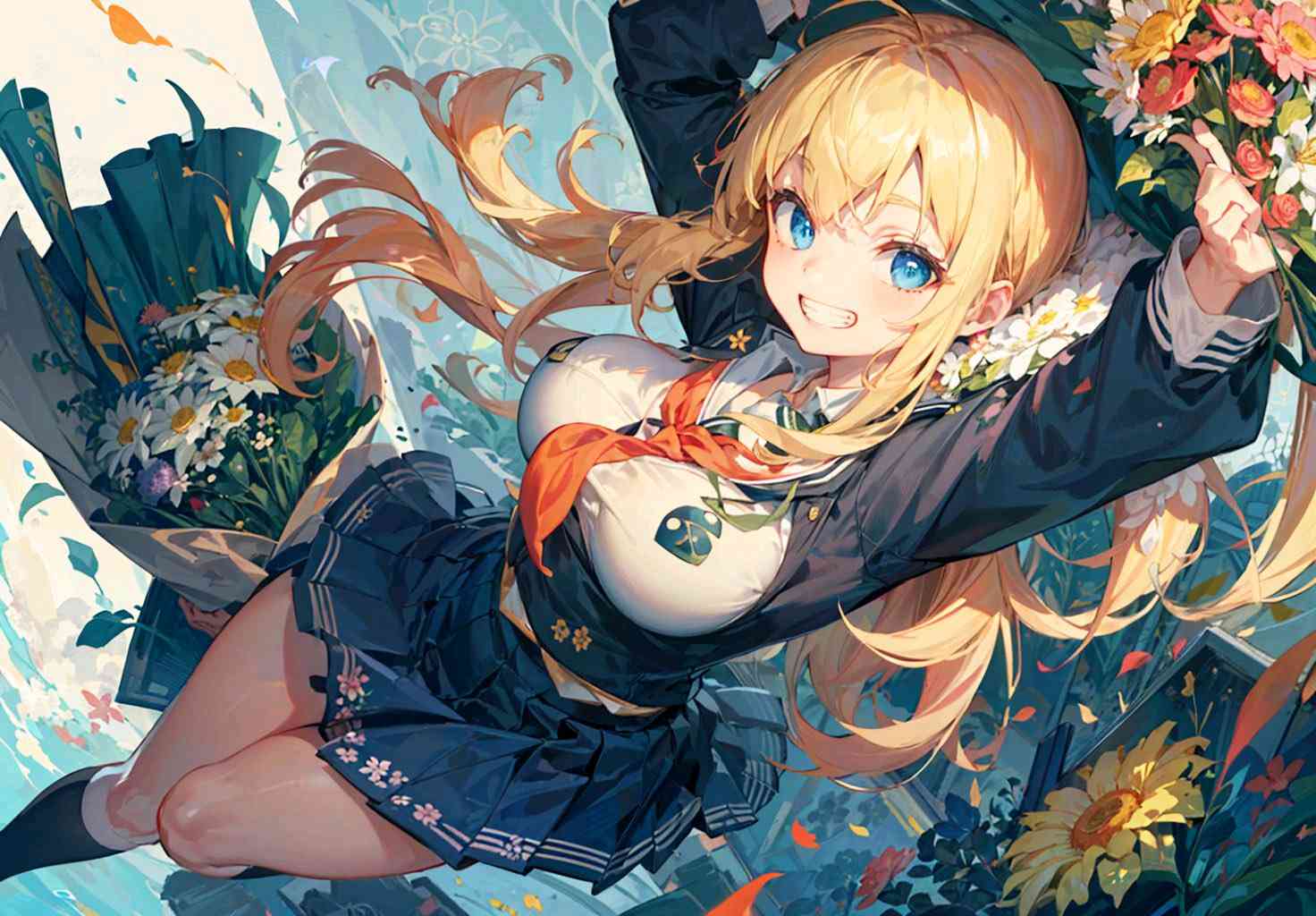 二次元ai绘画变成花的文案