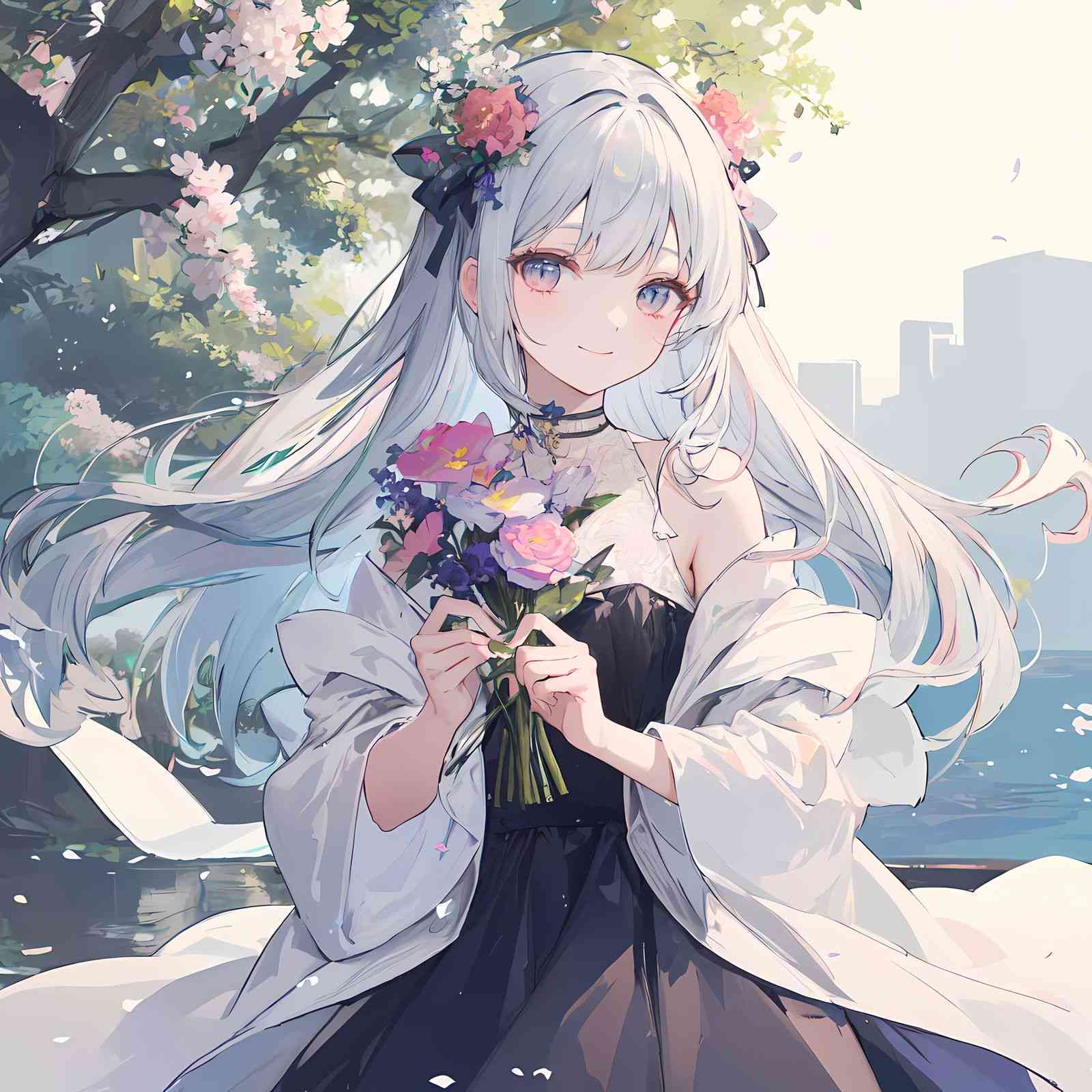 二次元ai绘画变成花的文案