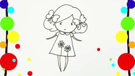 画小姑娘：简笔画教程，如何绘制可爱美丽的小姑娘