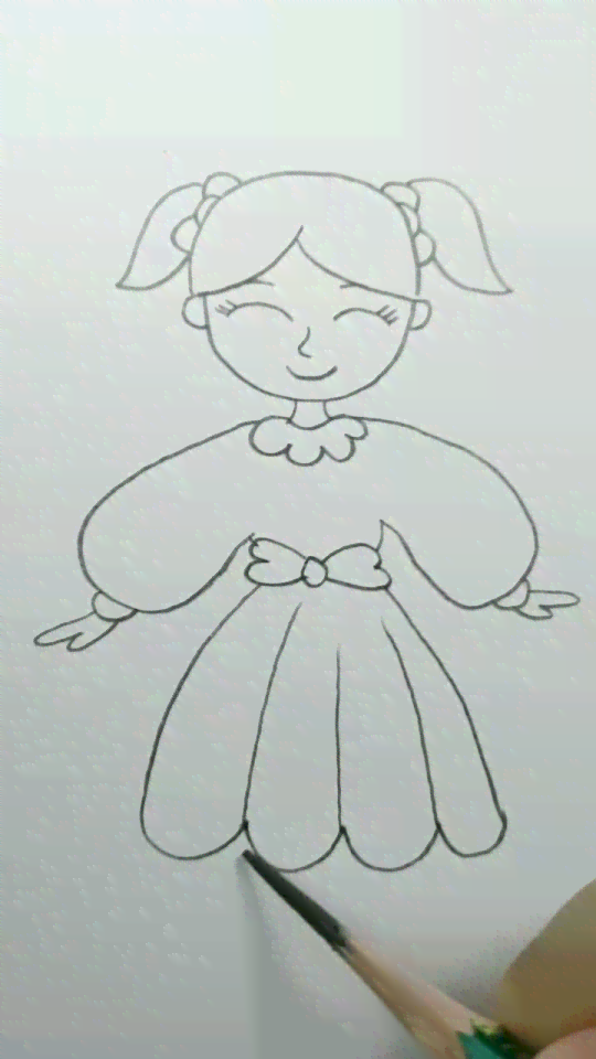 画小姑娘：简笔画教程，如何绘制可爱美丽的小姑娘