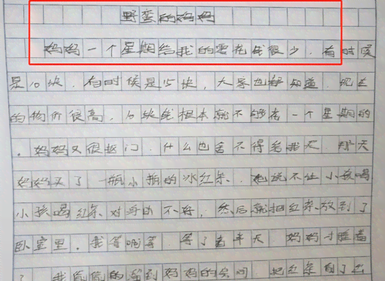 一个妈妈三百字作文：四年级版300字作文范文