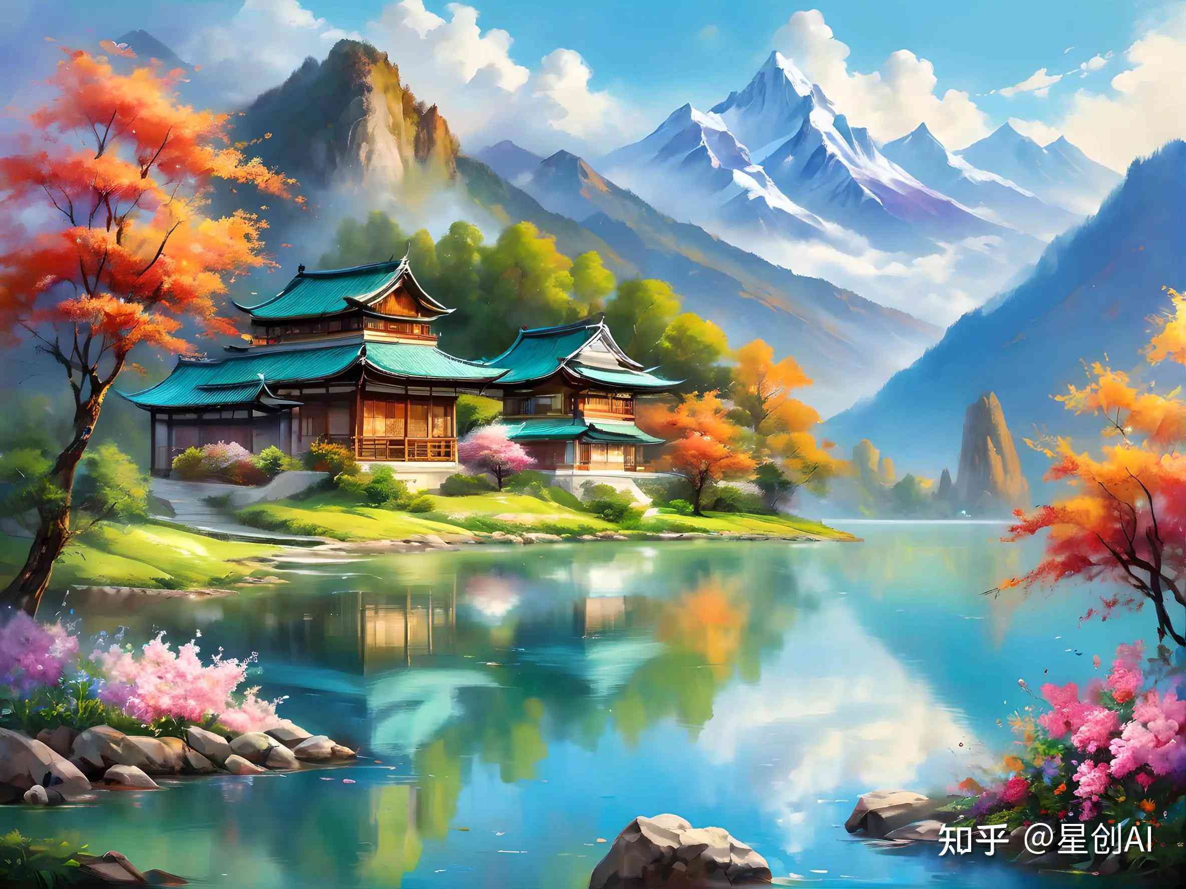 智能AI打造独特风景艺术画作