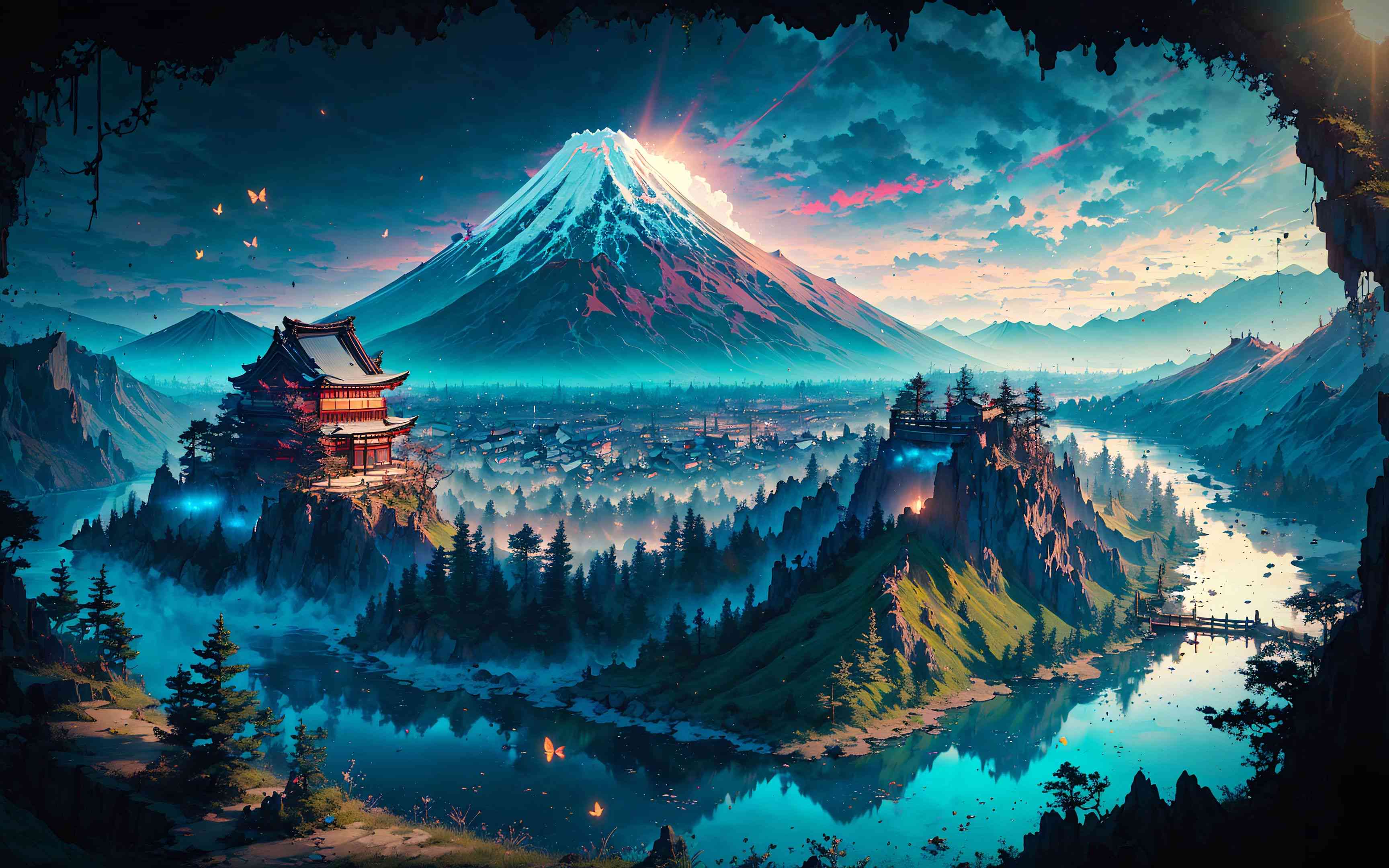 智能AI技术打造绝美风景插画艺术