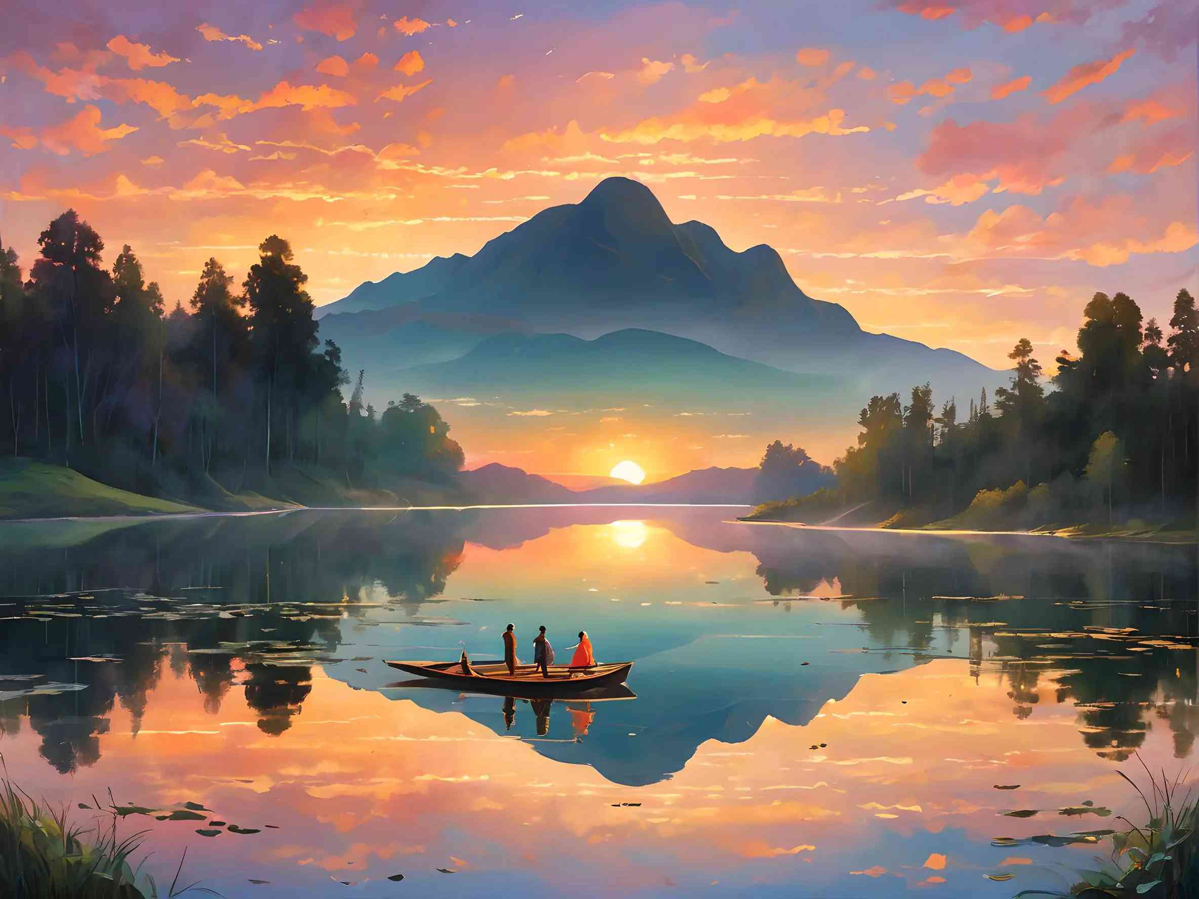 智能AI技术打造绝美风景插画艺术