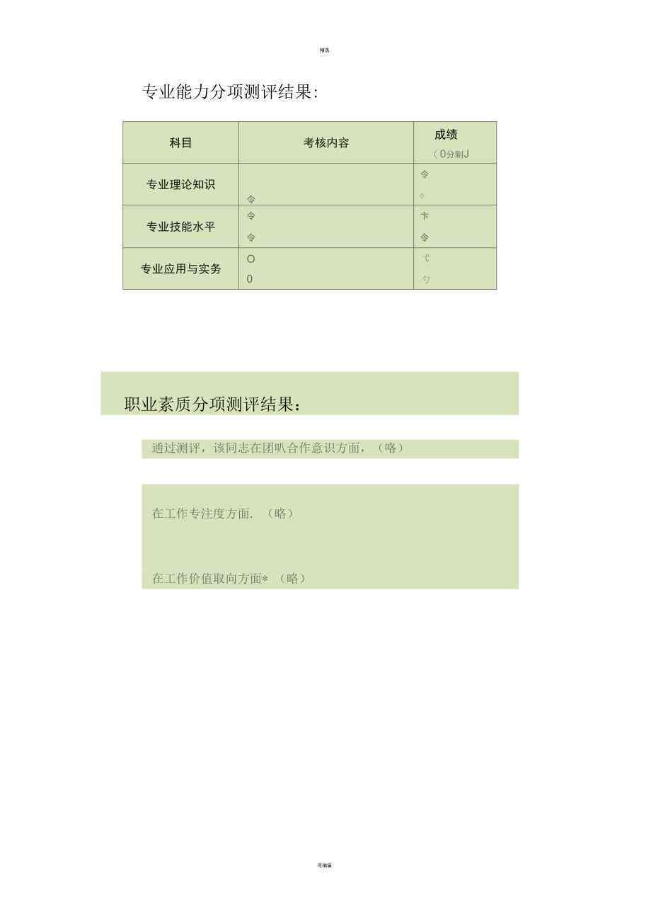 综合人才素质评估报告模板及能力分析框架