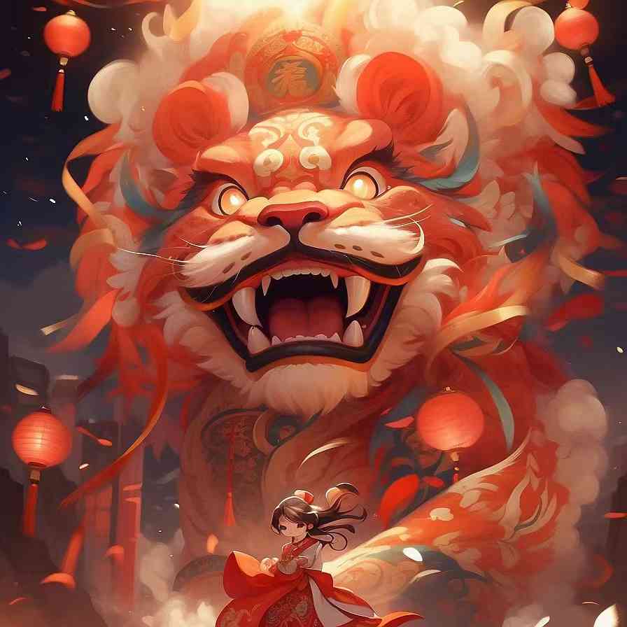 ai创作国潮新年：创意海报、壁纸、活动及头像四合一
