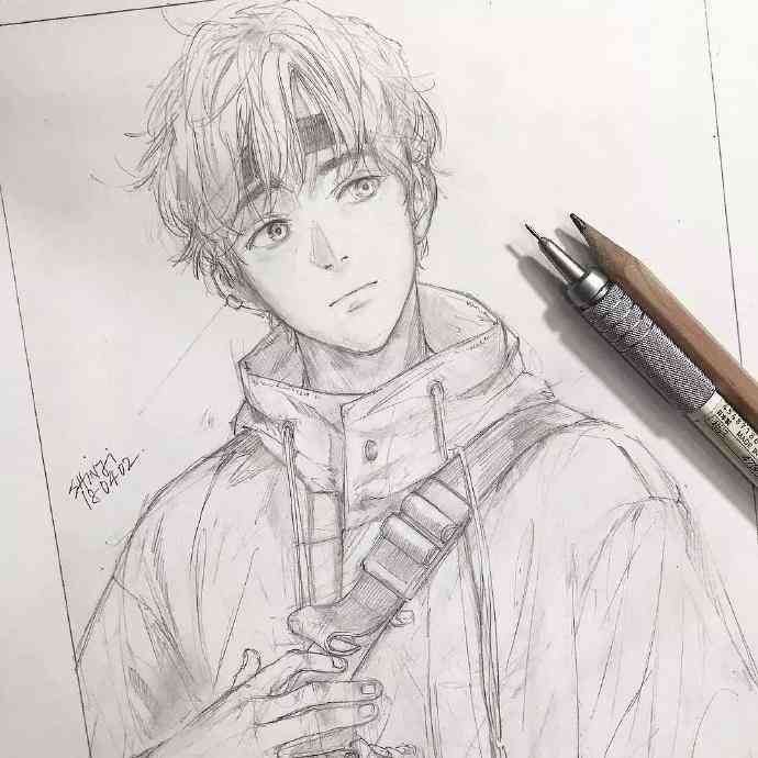 二次元AI绘画男孩文案：绘制二次元男生线稿与画法，展现热爱二次元的心意