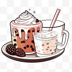 ai插画蛋糕奶茶文案