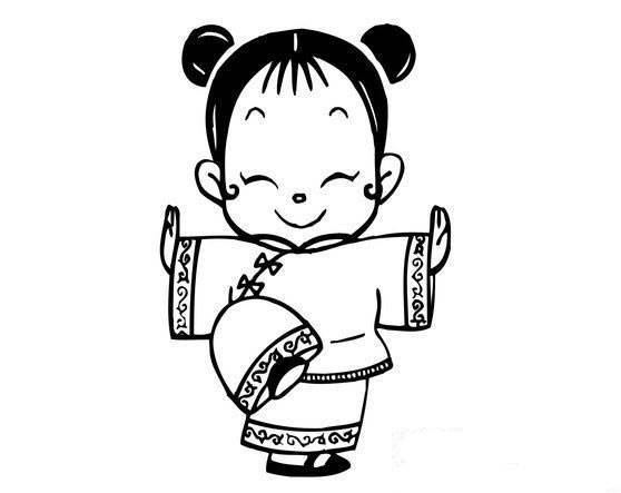 中国娃娃怎么画超级好看简笔画：可爱女孩高难度教程