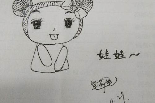 中国娃娃怎么画超级好看简笔画：可爱女孩高难度教程
