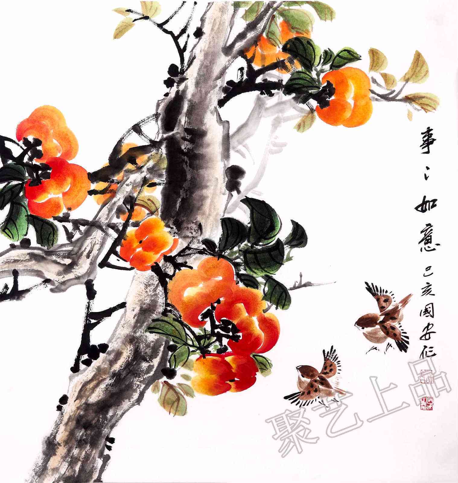 ai绘画柿子文案怎么写：创意国画柿子绘画作品文案撰写指南