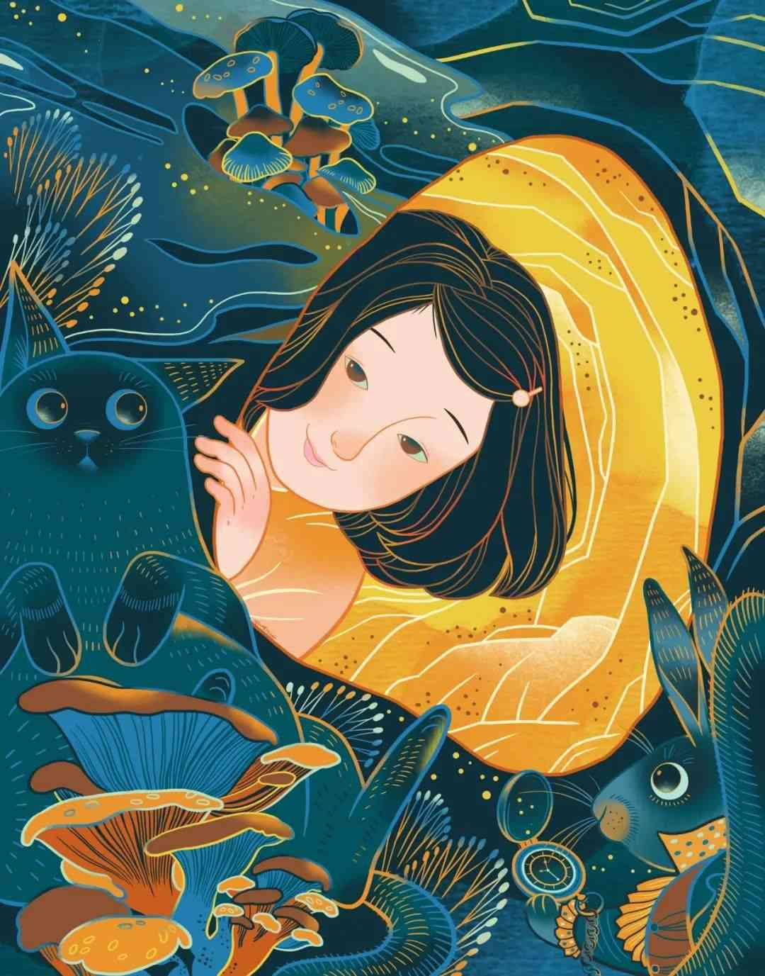 东方美学插画：作品欣、设计元素、书与课程集锦