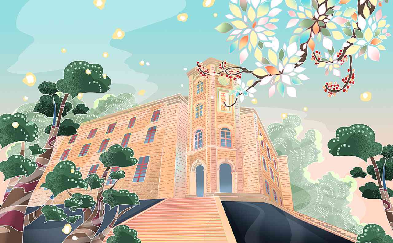 梦幻校园建筑风情插画集
