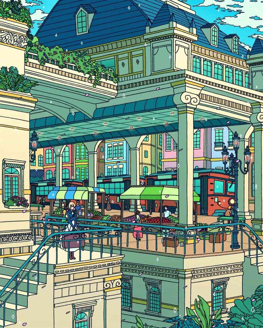 梦幻校园建筑风情插画集