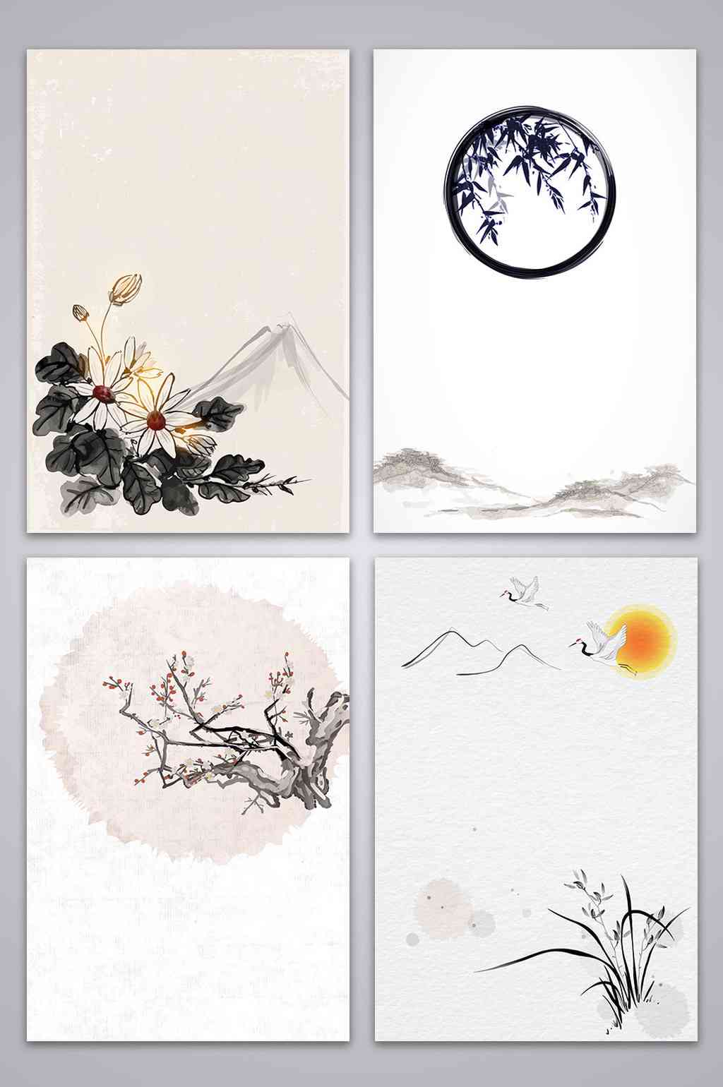 ai创作照片古风水墨素材
