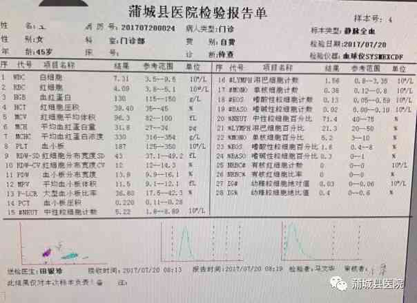 智能血常规检测报告解读系统