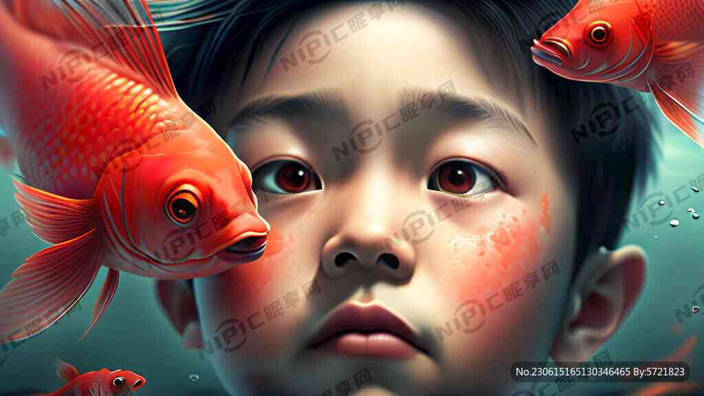 超可爱ai创作小孩抱鱼照片-超可爱ai创作小孩抱鱼照片高清