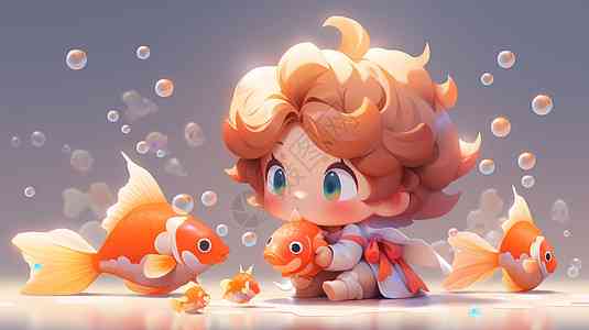 超可爱ai创作小孩抱鱼照片-超可爱ai创作小孩抱鱼照片高清