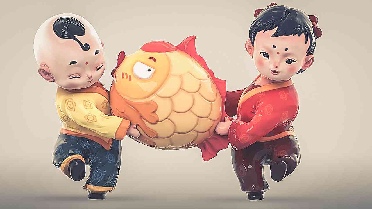 超可爱ai创作小孩抱鱼照片-超可爱ai创作小孩抱鱼照片高清