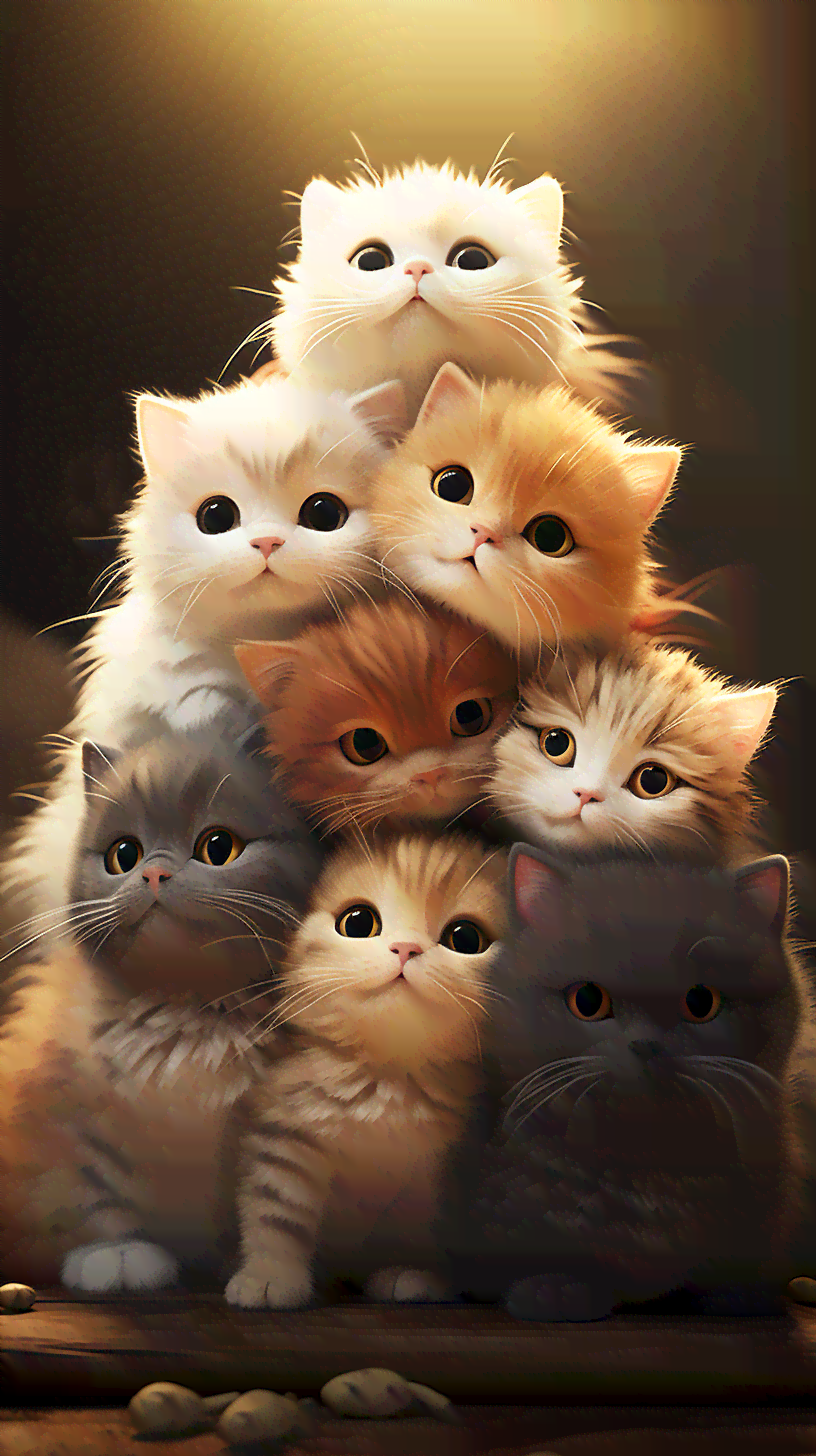 猫咪ai绘画文案简短可爱