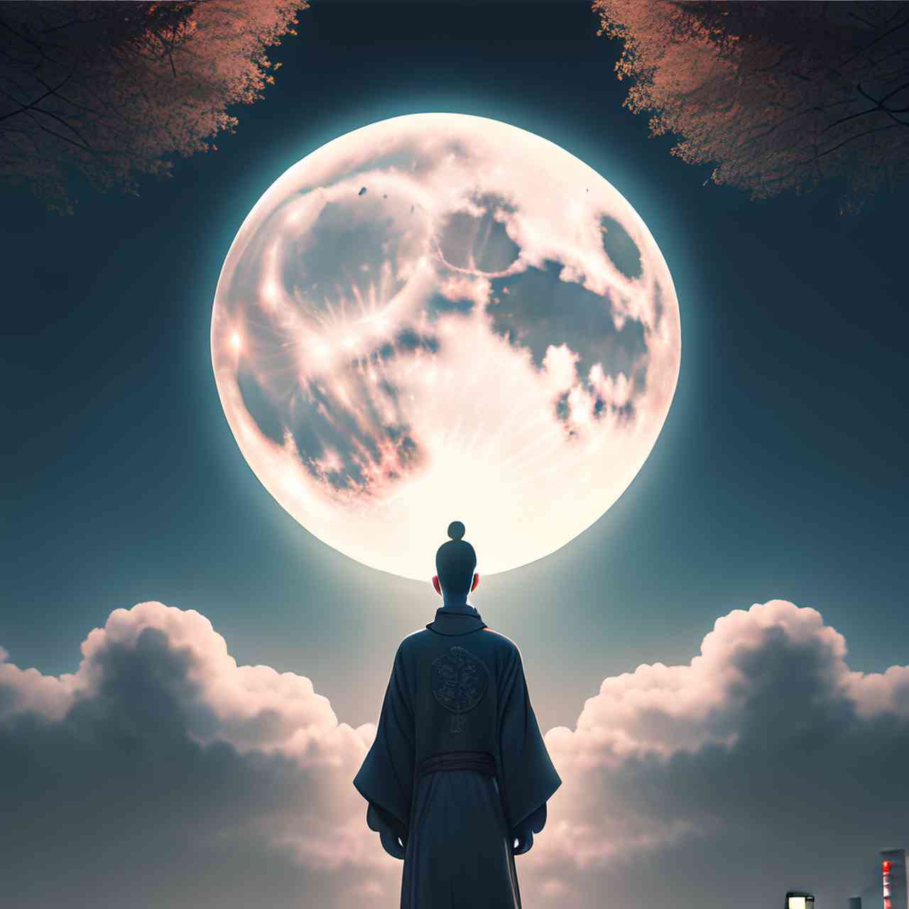 古风特效ai文案看天上月