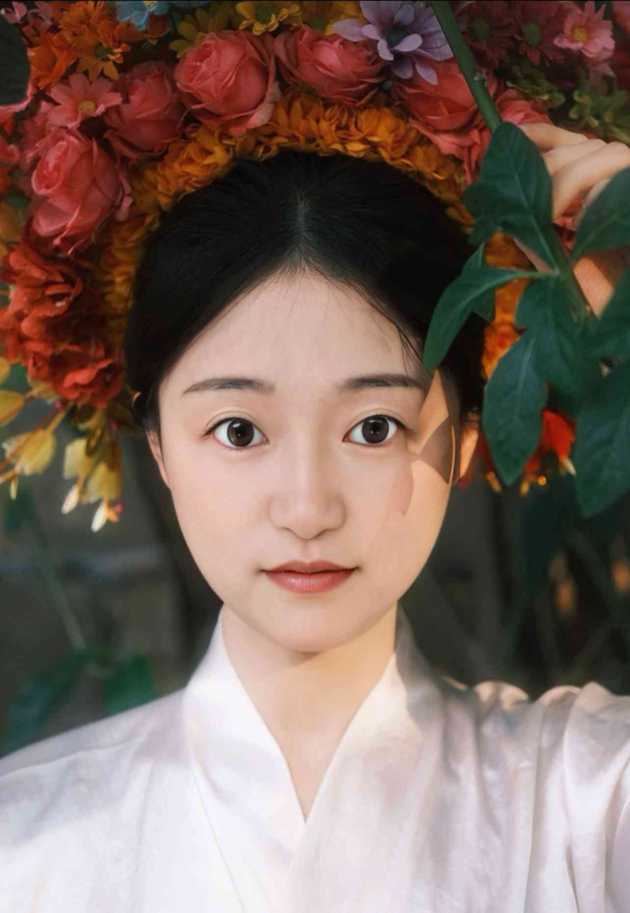 ai写真文案簪花