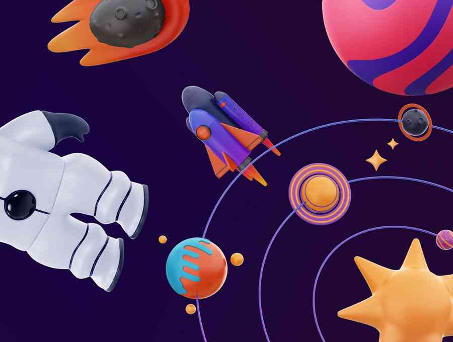 ai创作3d太空