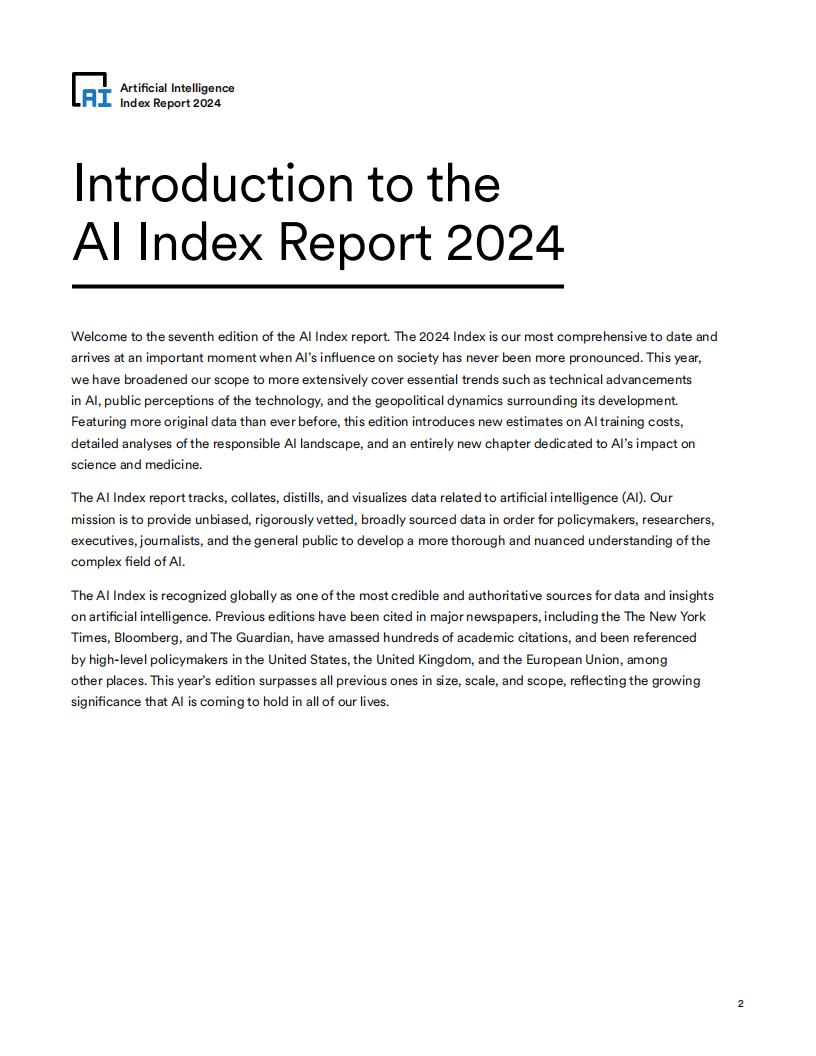 斯坦福2024AI趋势报告