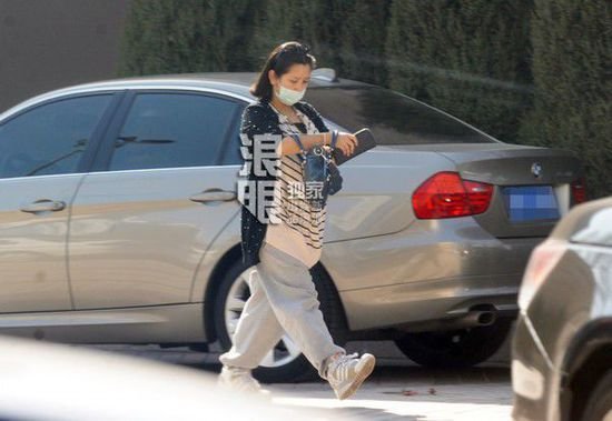何洁挺大肚怀胎六月外出就餐 体态丰腴无人照顾(组图)